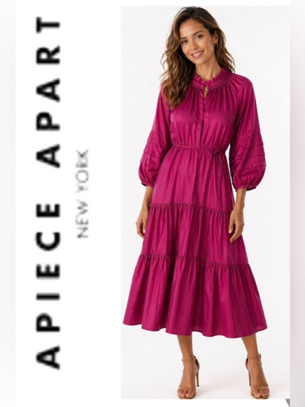 Apiece Apart Dress XS Trinidad Maxi Dress NWT Confetti Pink  $495 -